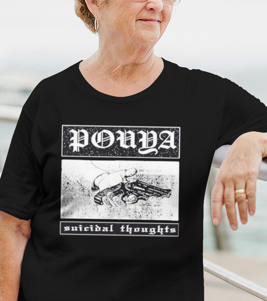 Pouya Suicidal Thoughts Hand Holding Gun T-Shirt