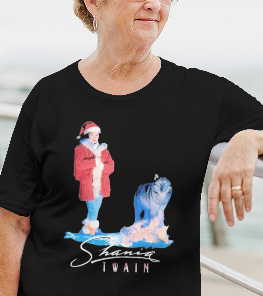 Shania Twain Holiday Santa Suit And Wolf T-Shirt