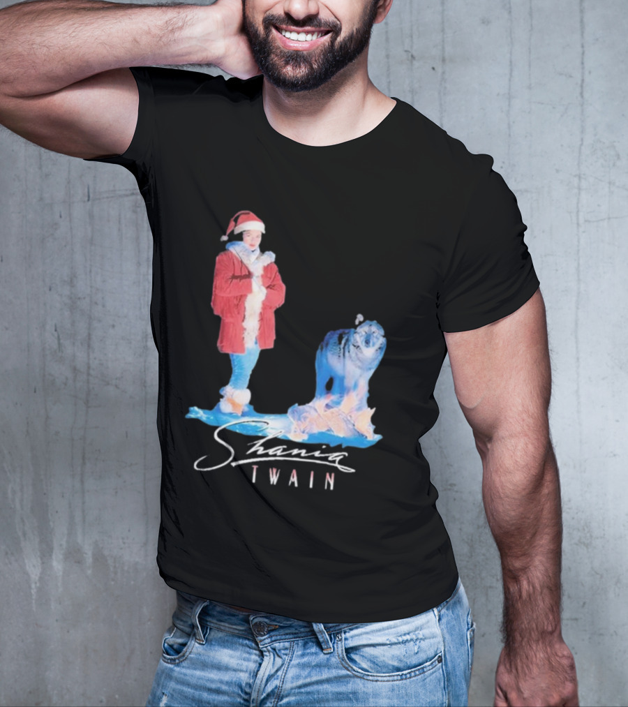 Shania Twain Holiday Santa Suit And Wolf T-Shirt
