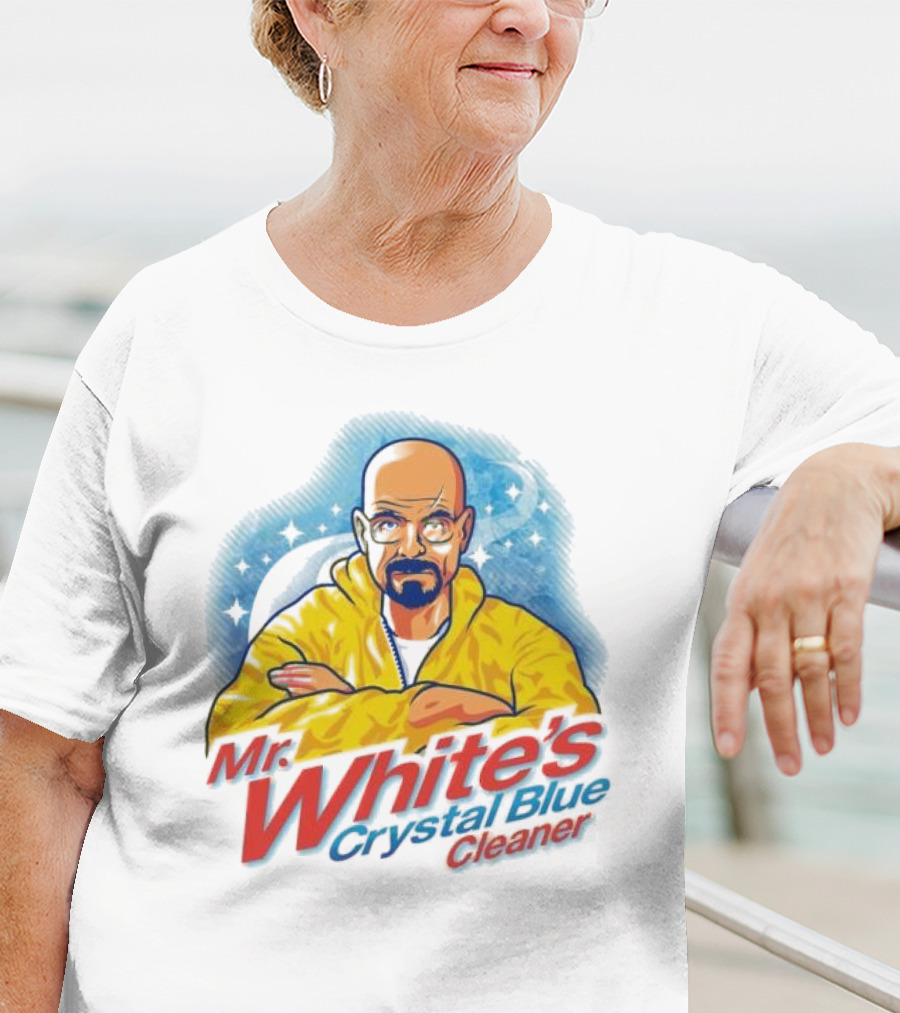 Mr. White's Crystal Blue Cleaner Breaking Bad Iconic Yellow Jacket Character T-Shirt
