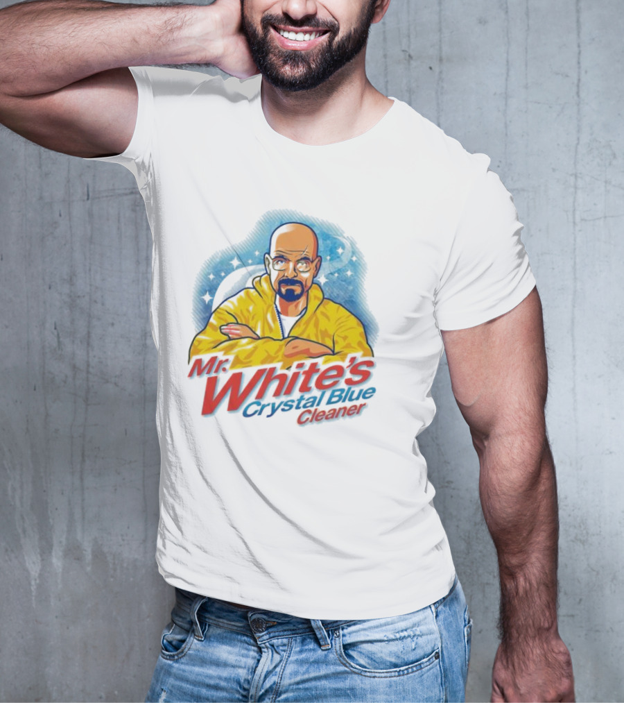 Mr. White's Crystal Blue Cleaner Breaking Bad Iconic Yellow Jacket Character T-Shirt