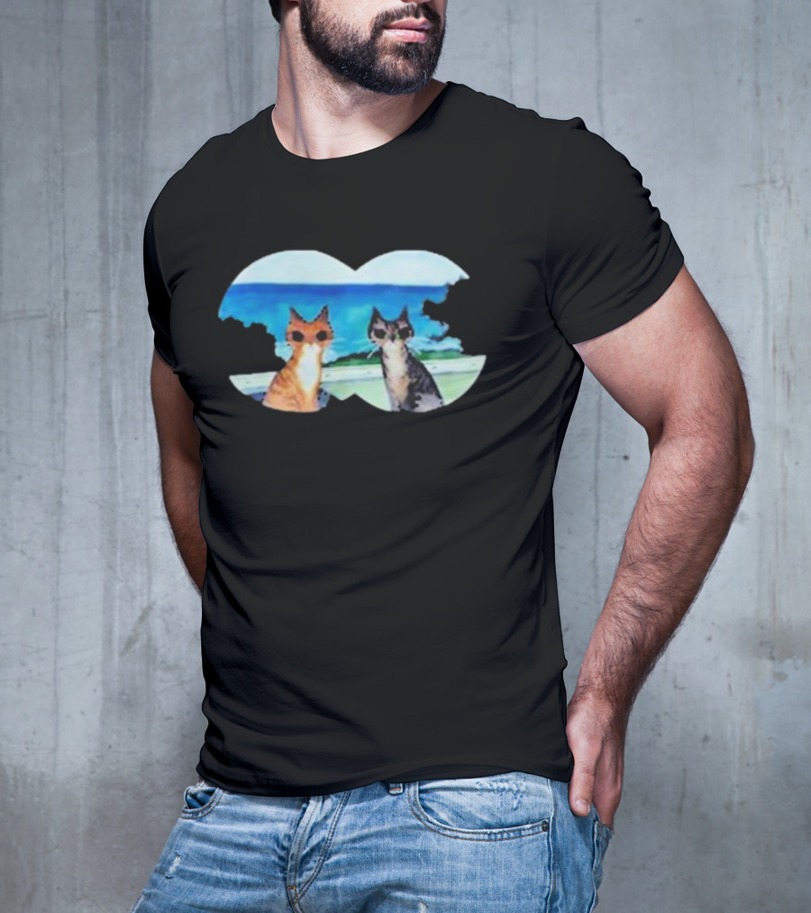 Kelly Pringle Private Conversation Ocean Cats Binocular View T-Shirt