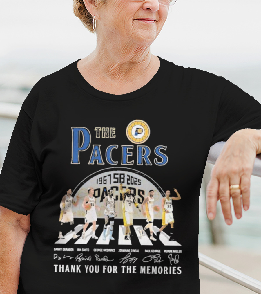 The Pacers 1967-2025 Thank You For The Memories Danny Granger Rik Smits George McGinnis Jermaine O'Neal Paul George Reggie Miller T-Shirt