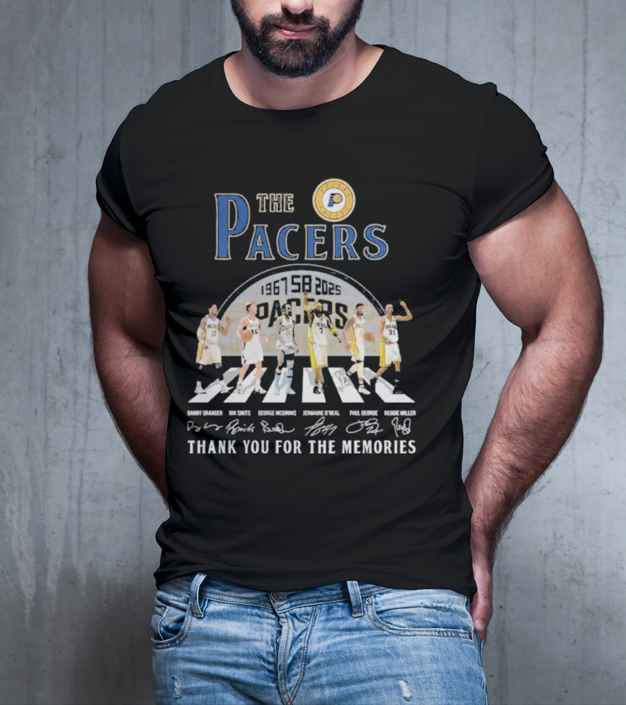 The Pacers 1967-2025 Thank You For The Memories Danny Granger Rik Smits George McGinnis Jermaine O'Neal Paul George Reggie Miller T-Shirt