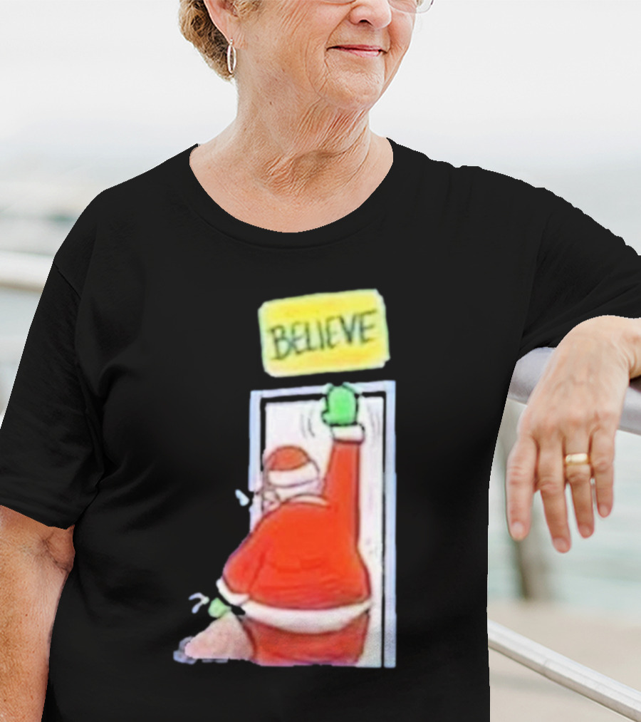 Santa Ted Lasso Believe Christmas Holiday Image T-Shirt