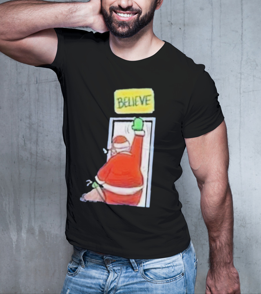 Santa Ted Lasso Believe Christmas Holiday Image T-Shirt