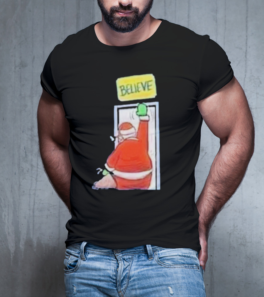 Santa Ted Lasso Believe Christmas Holiday Image T-Shirt