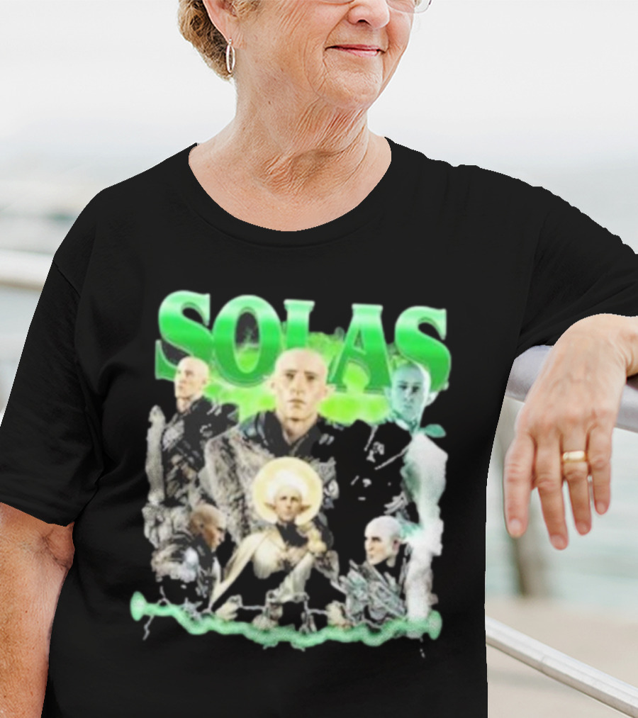 Solas Dragon Age Multiple Portraits Green Aesthetic Fan T-Shirt