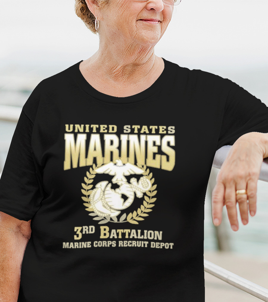 United States Marines 3rd Battalion Marine Corps Recruit Depot Emblem T-Shirt
