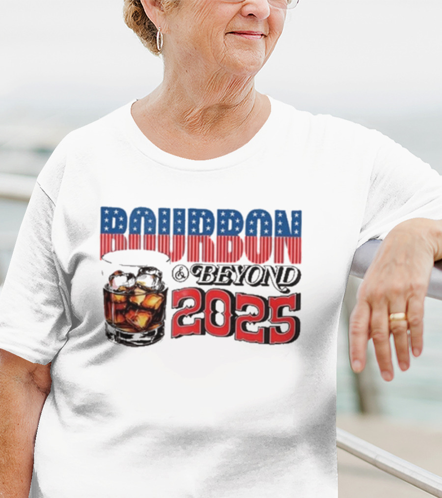 Bourbon And Beyond 2025 Stars And Stripes Whiskey Glass T-Shirt