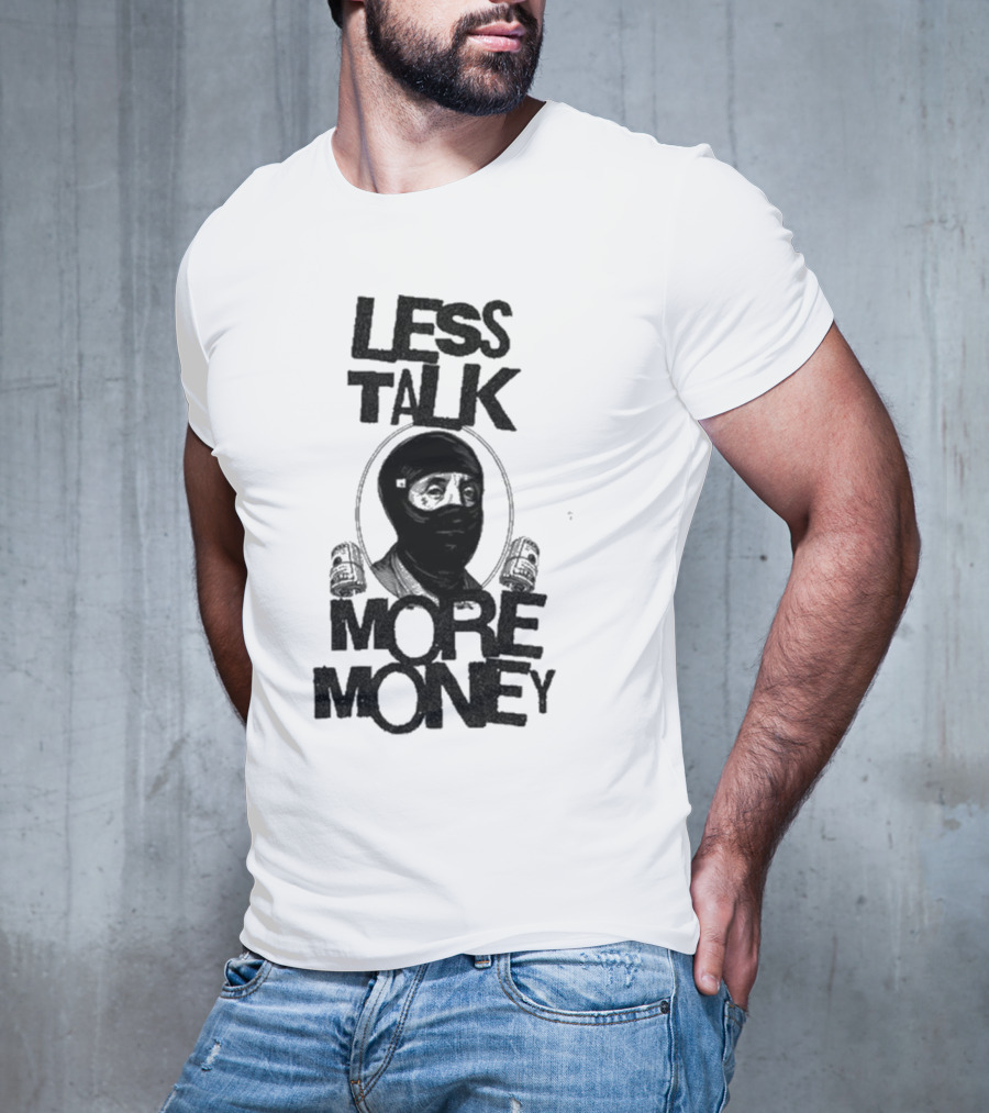 City Boys Franklin Less Talk More Money Masked Figure With Headphones T-Shirt