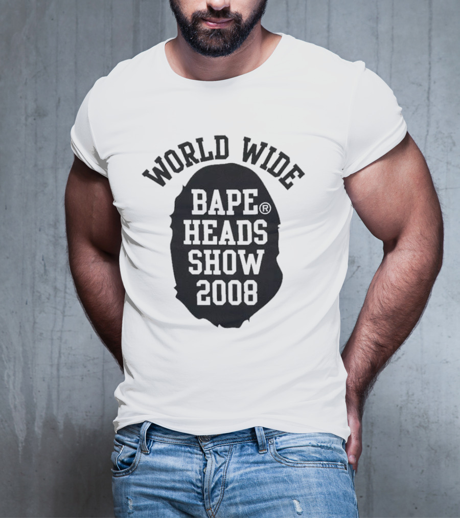 World Wide Bape Heads Show 2008 Black Ape Head T-Shirt