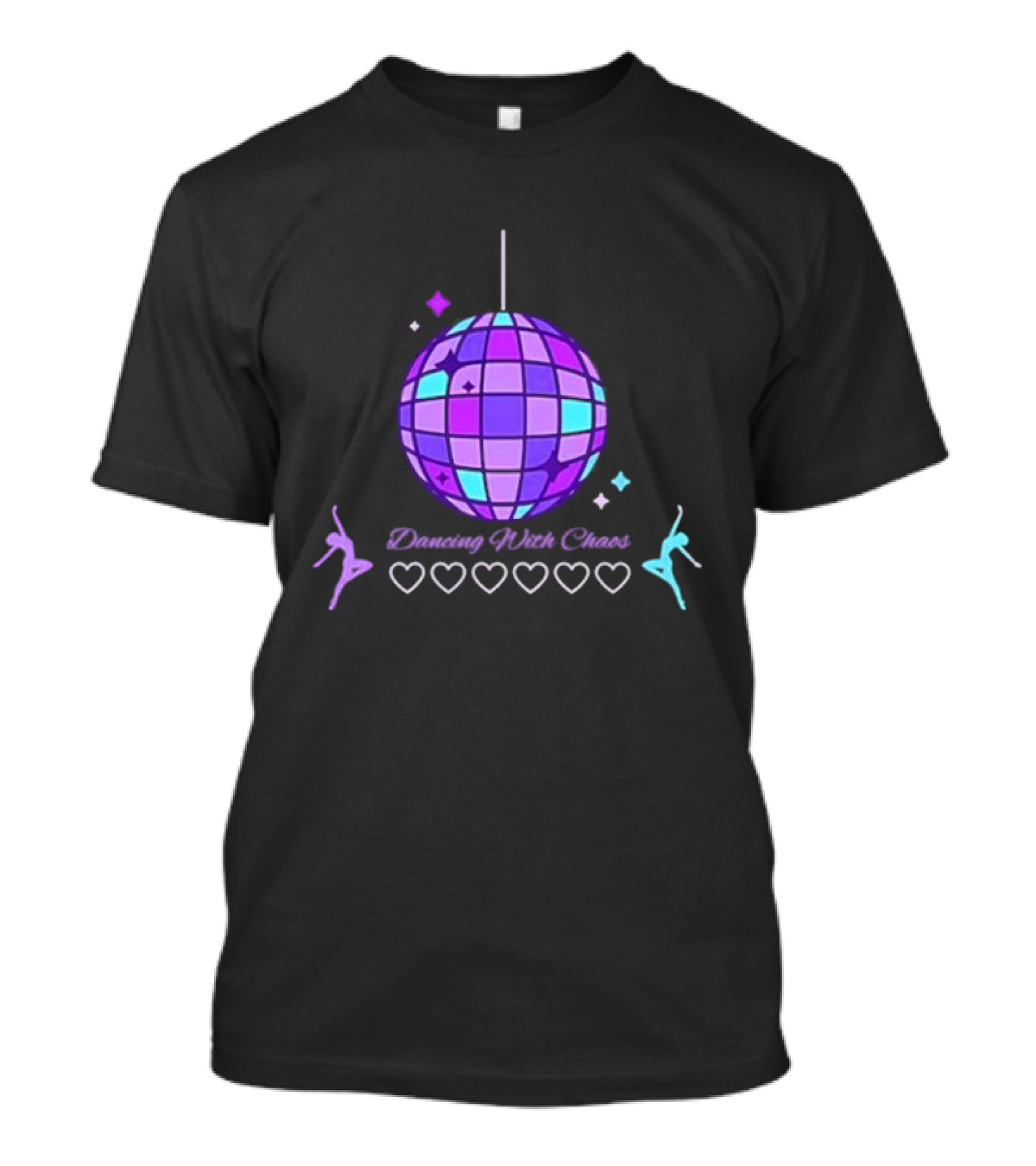 Dancing With Chaos Purple Disco Ball Icons And Dancers T-Shirt