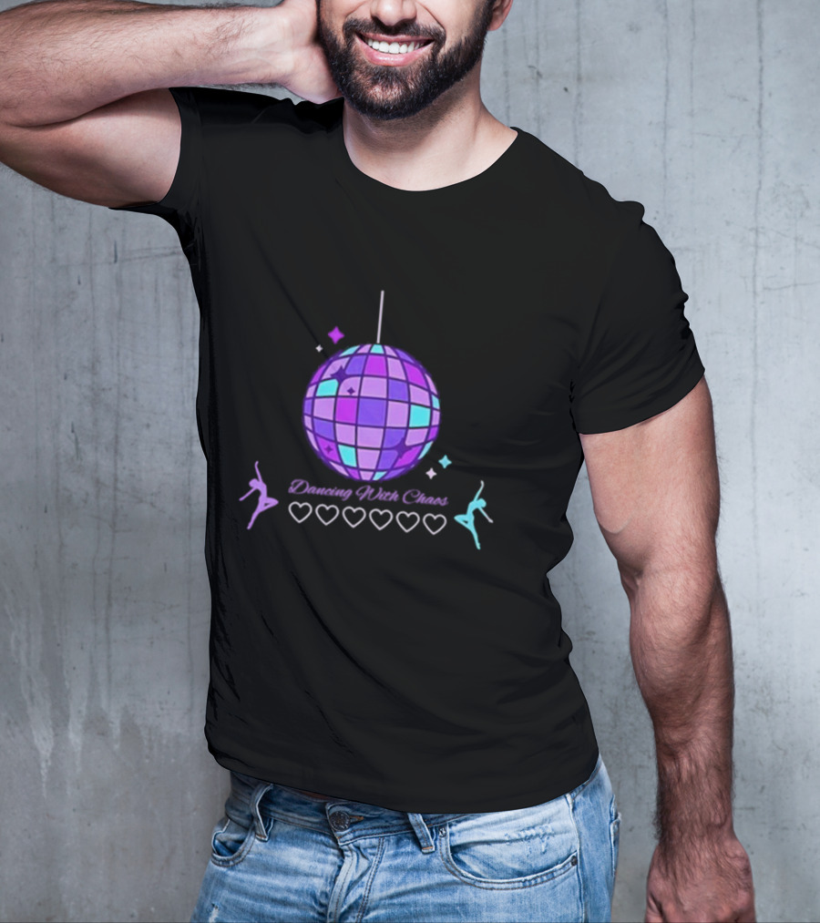 Dancing With Chaos Purple Disco Ball Icons And Dancers T-Shirt