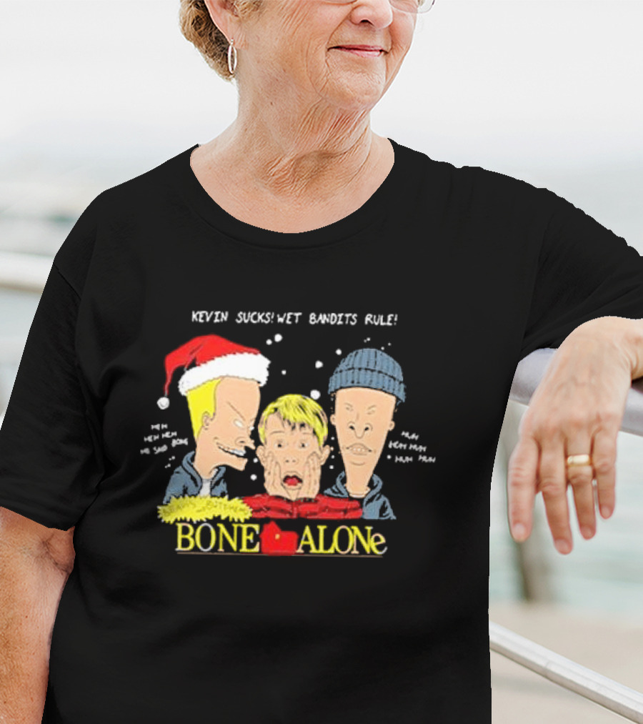 Beavis And Butthead Kevin Sucks Wet Bandits Rule Bone Alone Christmas T-Shirt