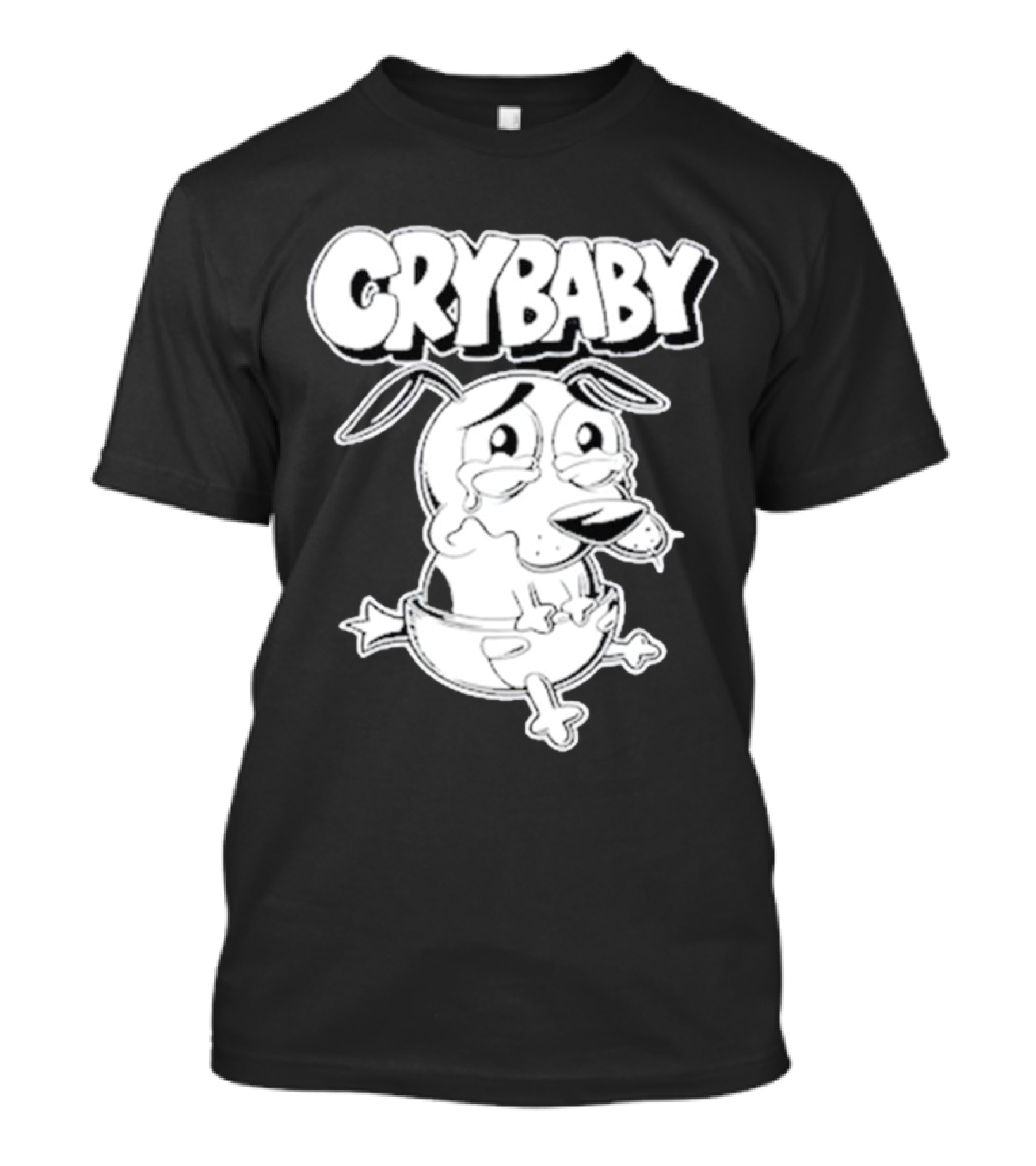 CRYBABY Cartoon Dog Character Large T-Shirt