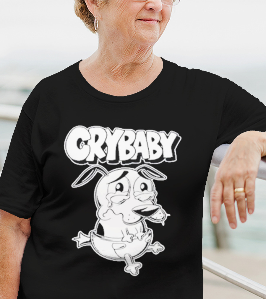 CRYBABY Cartoon Dog Character Large T-Shirt