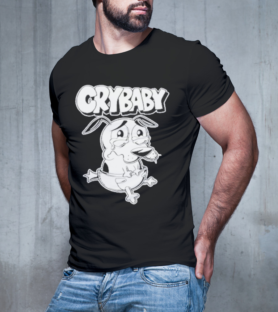 CRYBABY Cartoon Dog Character Large T-Shirt