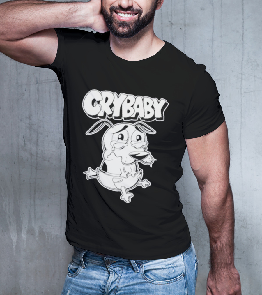 CRYBABY Cartoon Dog Character Large T-Shirt