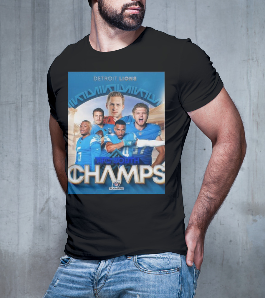 Detroit Lions AFC South Champs Playoffs Team T-Shirt