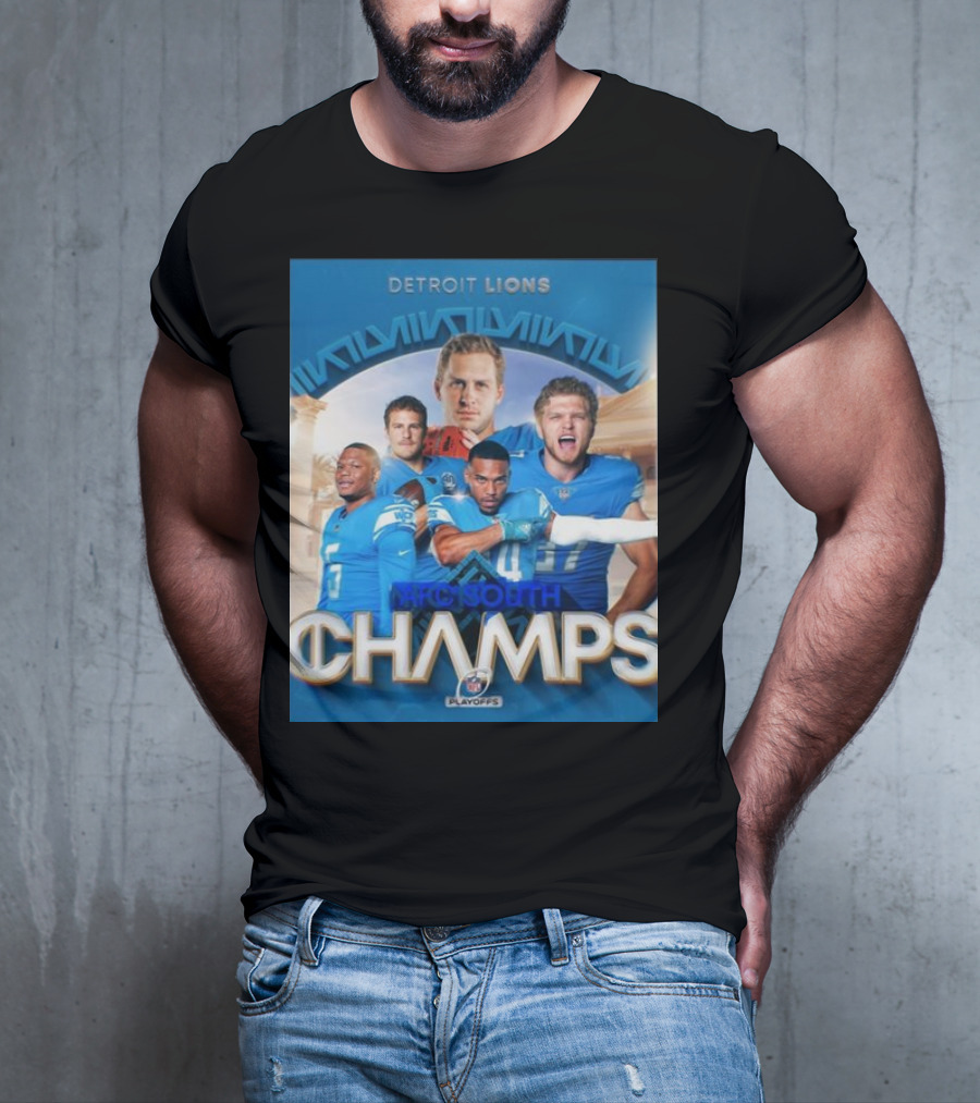 Detroit Lions AFC South Champs Playoffs Team T-Shirt