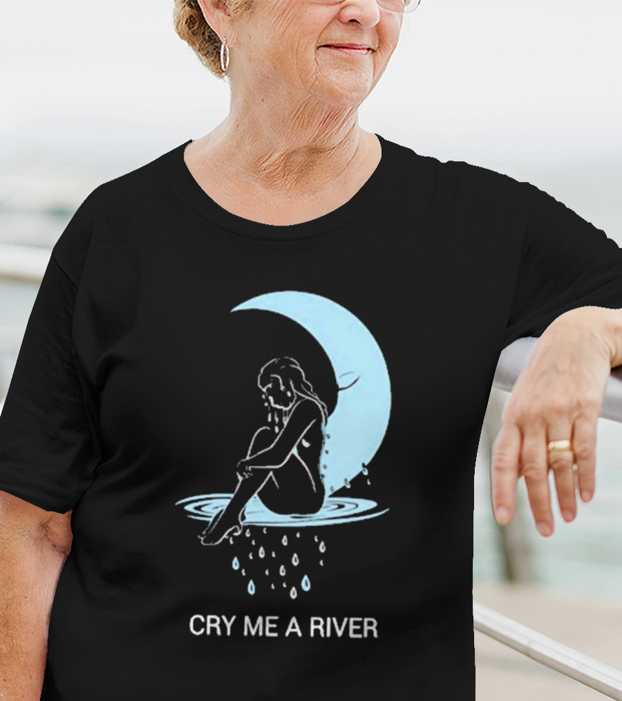 Sean Robinson Cry Me A River Sitting Figure Moon And Water Droplets T-Shirt