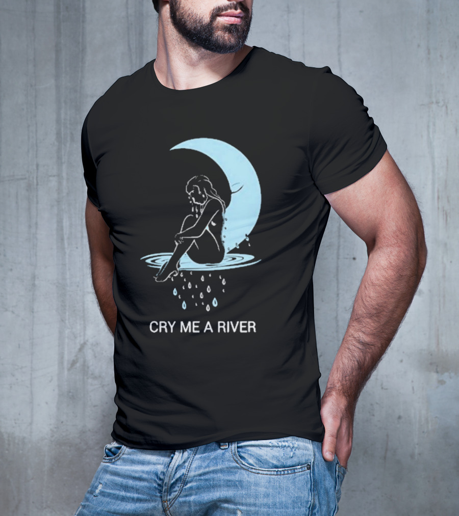 Sean Robinson Cry Me A River Sitting Figure Moon And Water Droplets T-Shirt