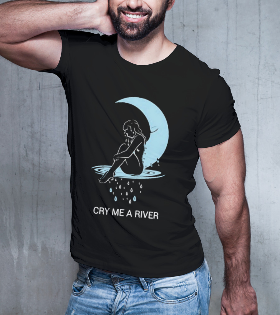 Sean Robinson Cry Me A River Sitting Figure Moon And Water Droplets T-Shirt