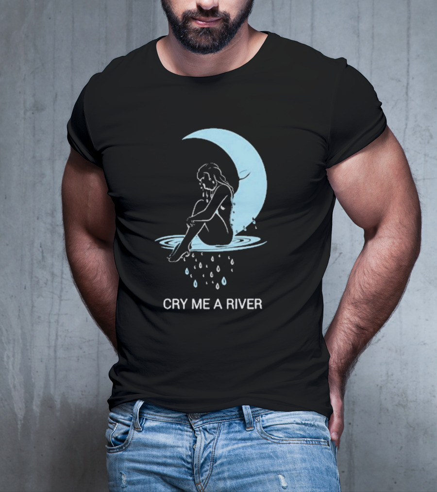 Sean Robinson Cry Me A River Sitting Figure Moon And Water Droplets T-Shirt