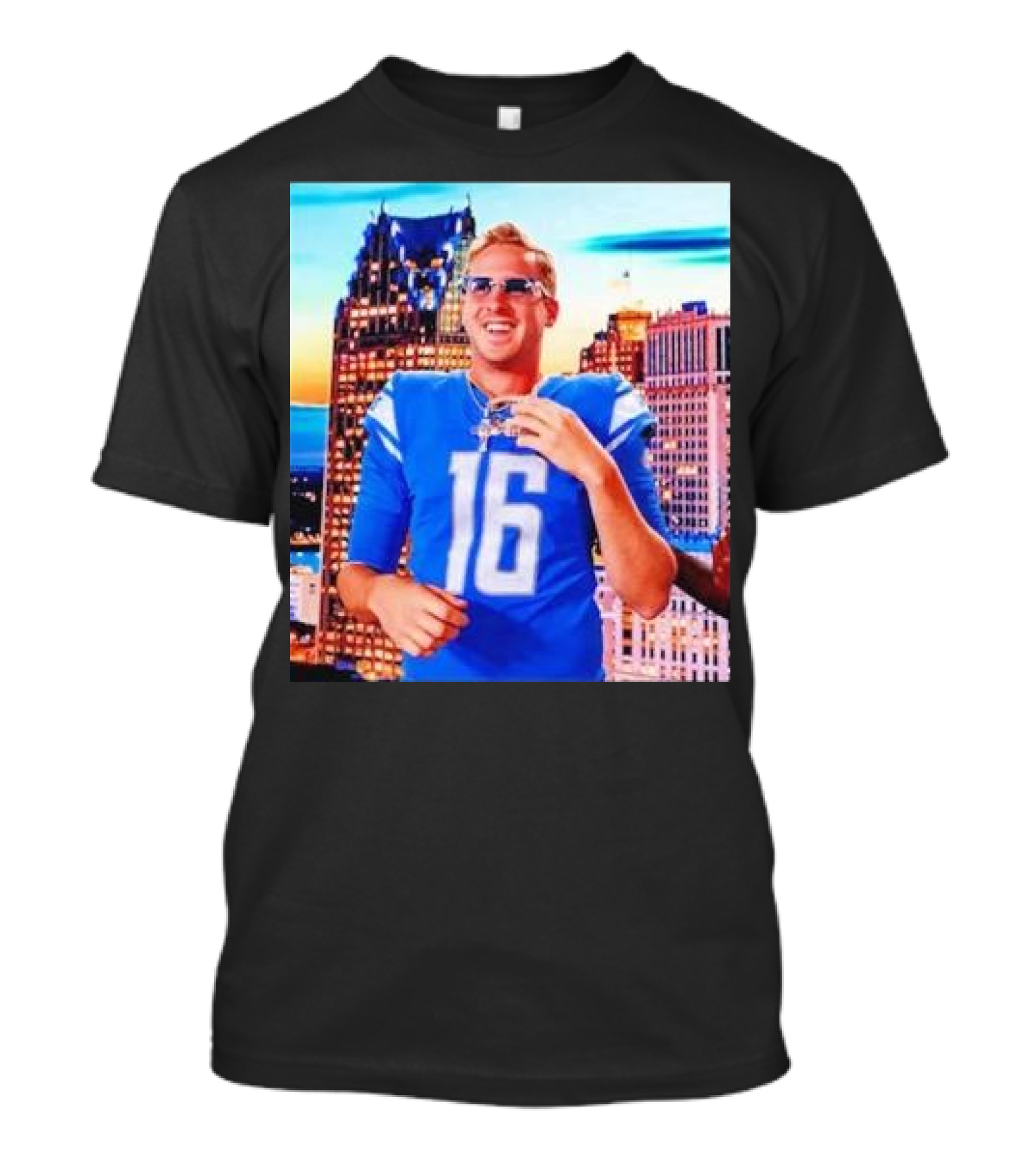Iced Out Jared Goff Detroit Skyline Football Fashion T-Shirt