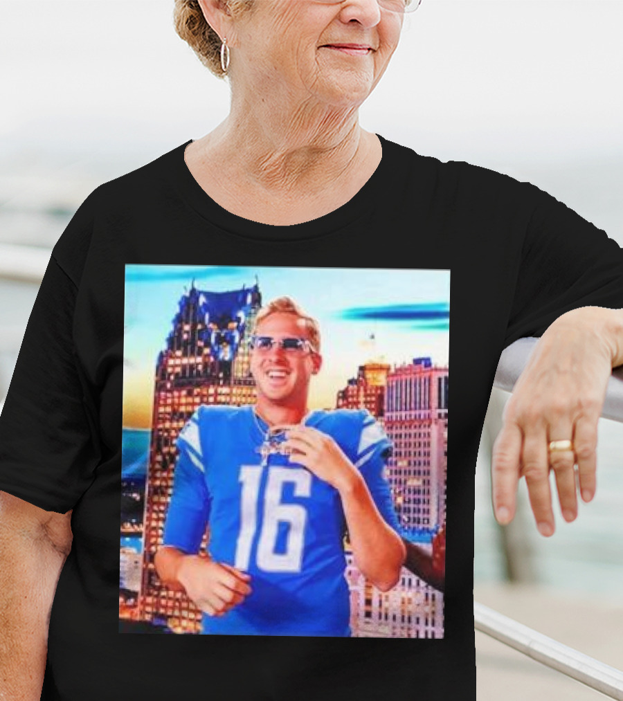 Iced Out Jared Goff Detroit Skyline Football Fashion T-Shirt