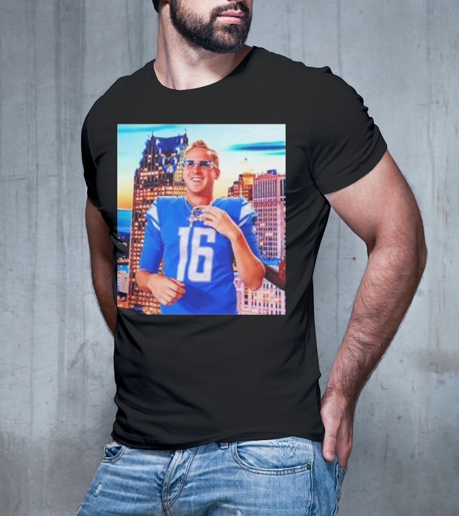 Iced Out Jared Goff Detroit Skyline Football Fashion T-Shirt