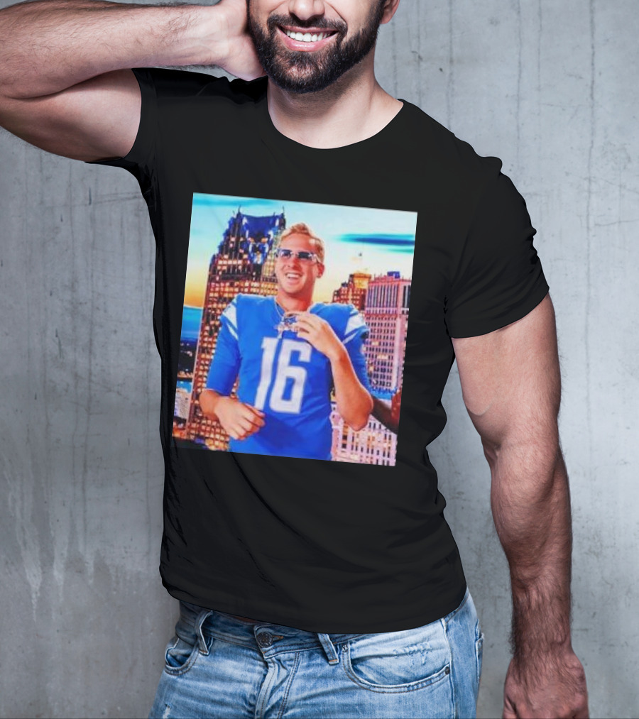 Iced Out Jared Goff Detroit Skyline Football Fashion T-Shirt