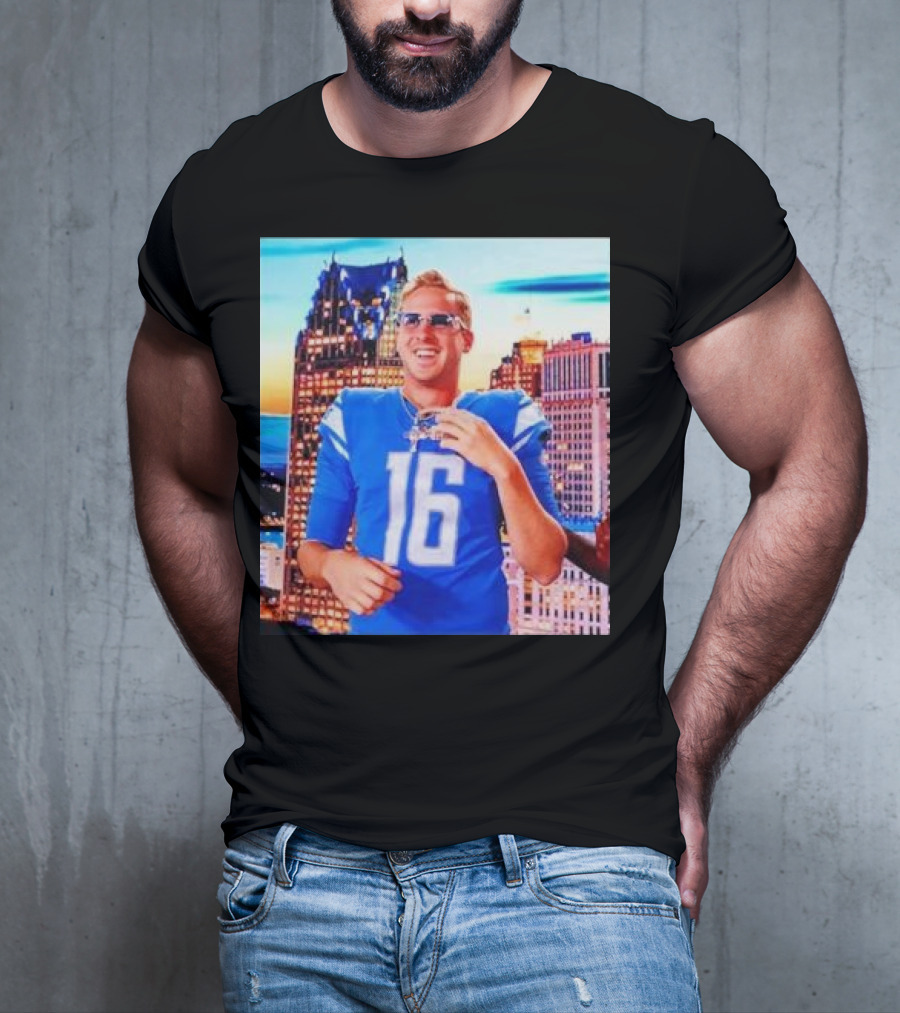 Iced Out Jared Goff Detroit Skyline Football Fashion T-Shirt