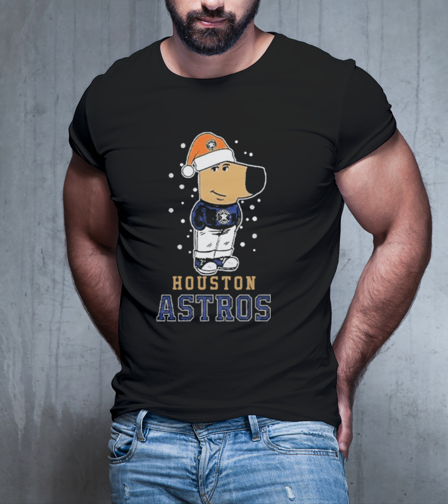 Houston Astros Christmas Santa Dog Mascot T-Shirt