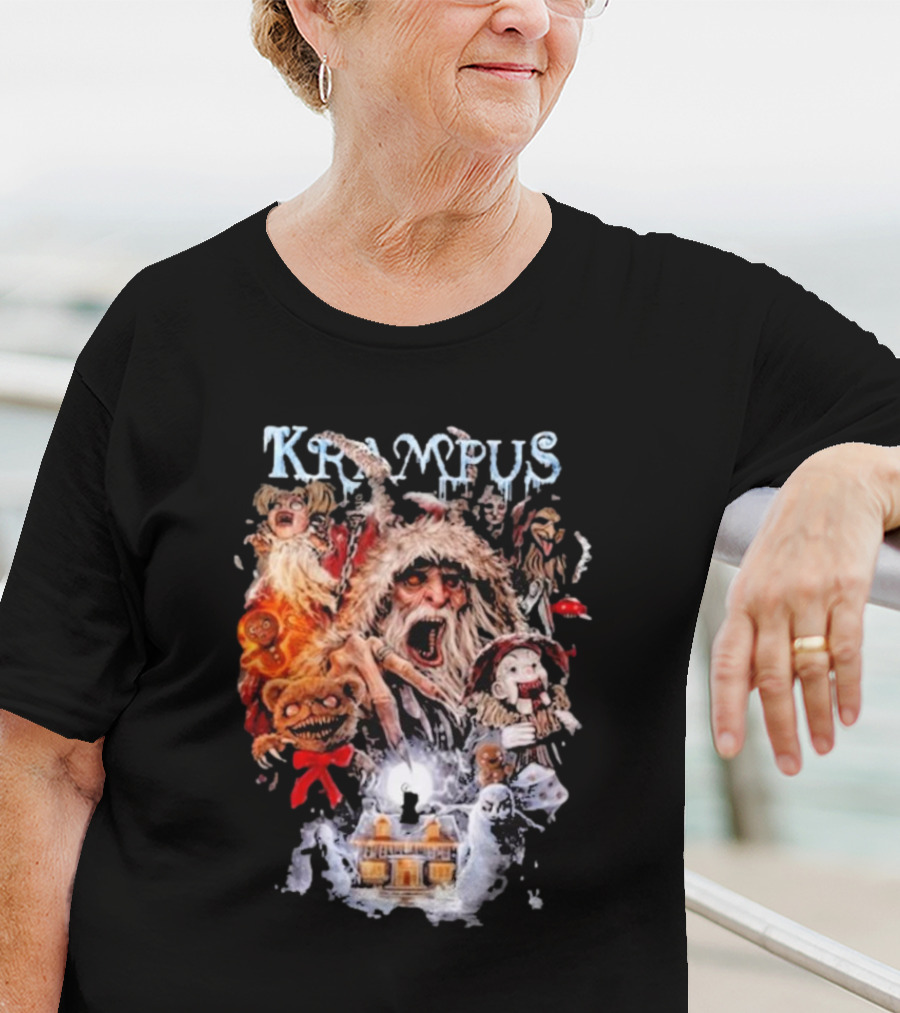 Krampus You Better Watch Out Holiday Horror Icons Christmas Monster Scene T-Shirt