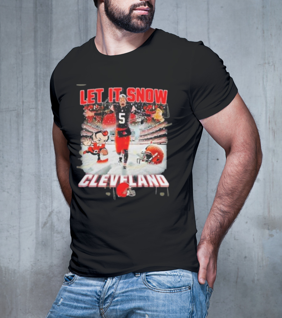 LET IT SNOW CLEVELAND BROWNS FOOTBALL HELMET T-Shirt