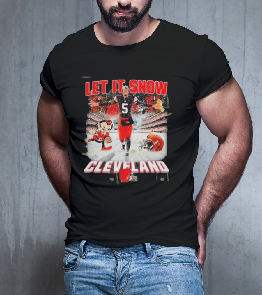 LET IT SNOW CLEVELAND BROWNS FOOTBALL HELMET T-Shirt