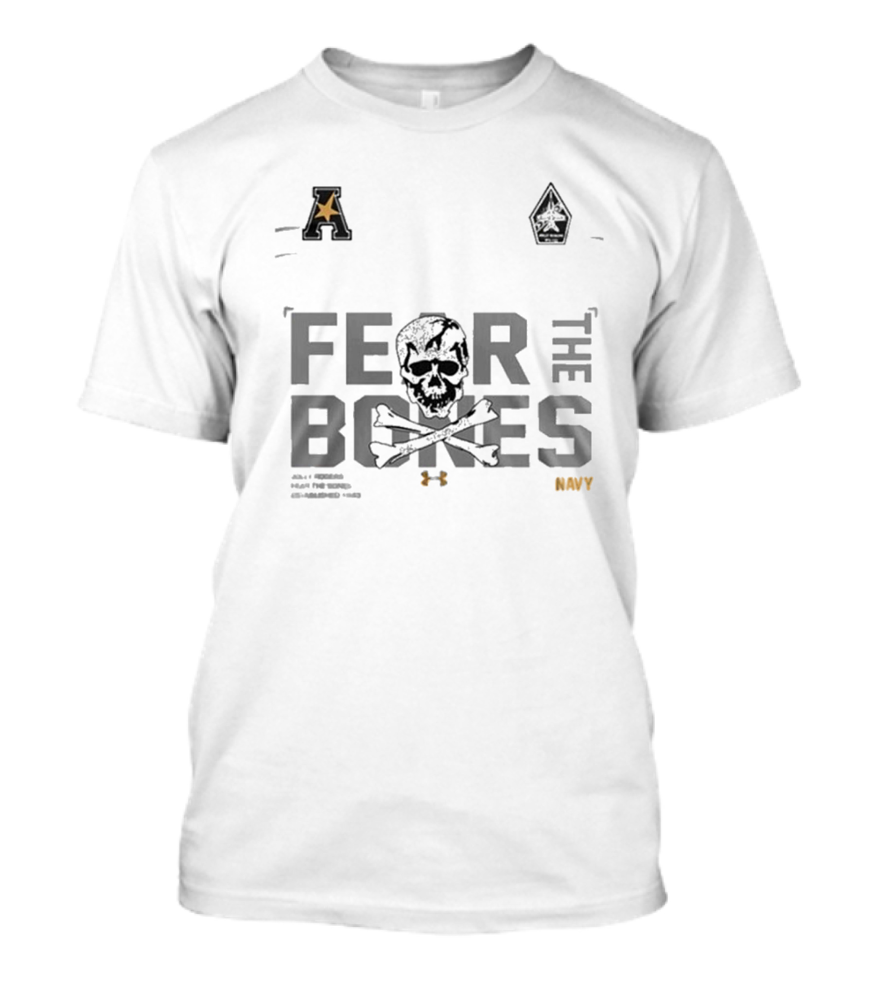 Navy Midshipmen X Jolly Rogers Fear The Bones T-Shirt