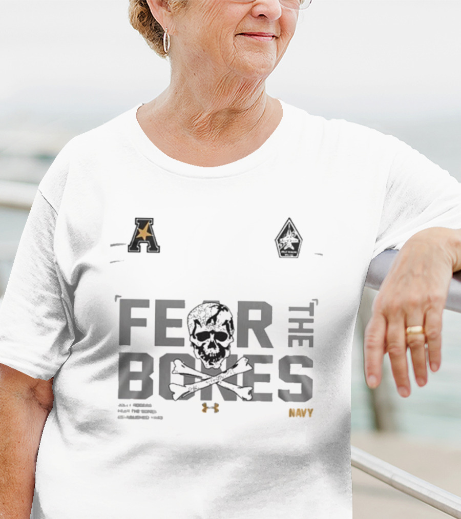 Navy Midshipmen X Jolly Rogers Fear The Bones T-Shirt