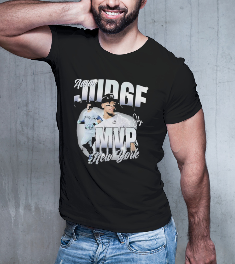 Aaron Judge New York Yankees MVP Signature Collection T-Shirt