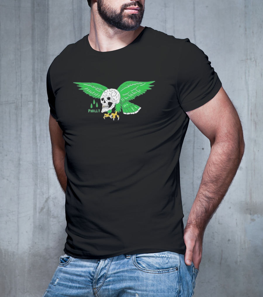 Heavyslime Philly Eagle Skull Wings T-Shirt