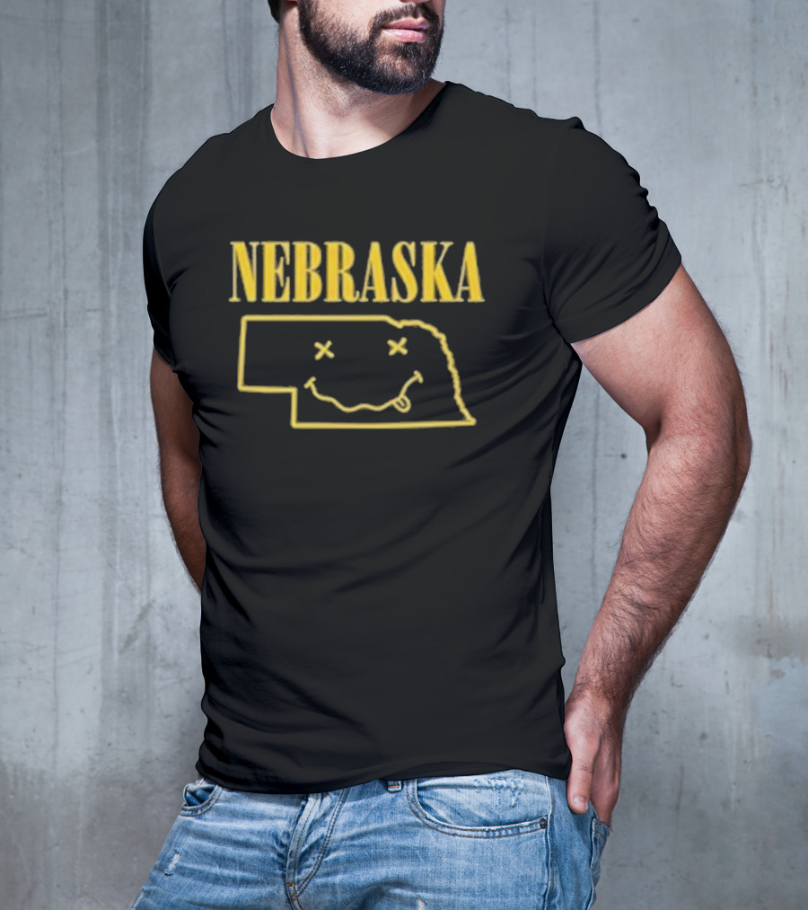 Nebraska Map With Smiley Face Iconic T-Shirt
