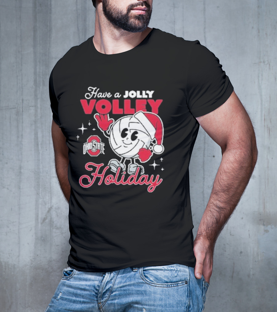 Ohio State Buckeyes Have A Jolly Volley Holiday Christmas T-Shirt