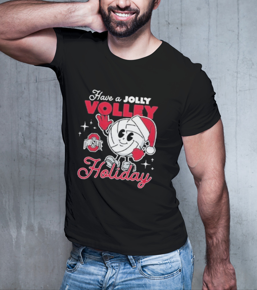 Ohio State Buckeyes Have A Jolly Volley Holiday Christmas T-Shirt