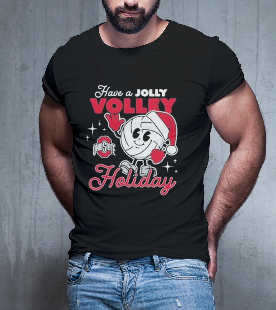 Ohio State Buckeyes Have A Jolly Volley Holiday Christmas T-Shirt