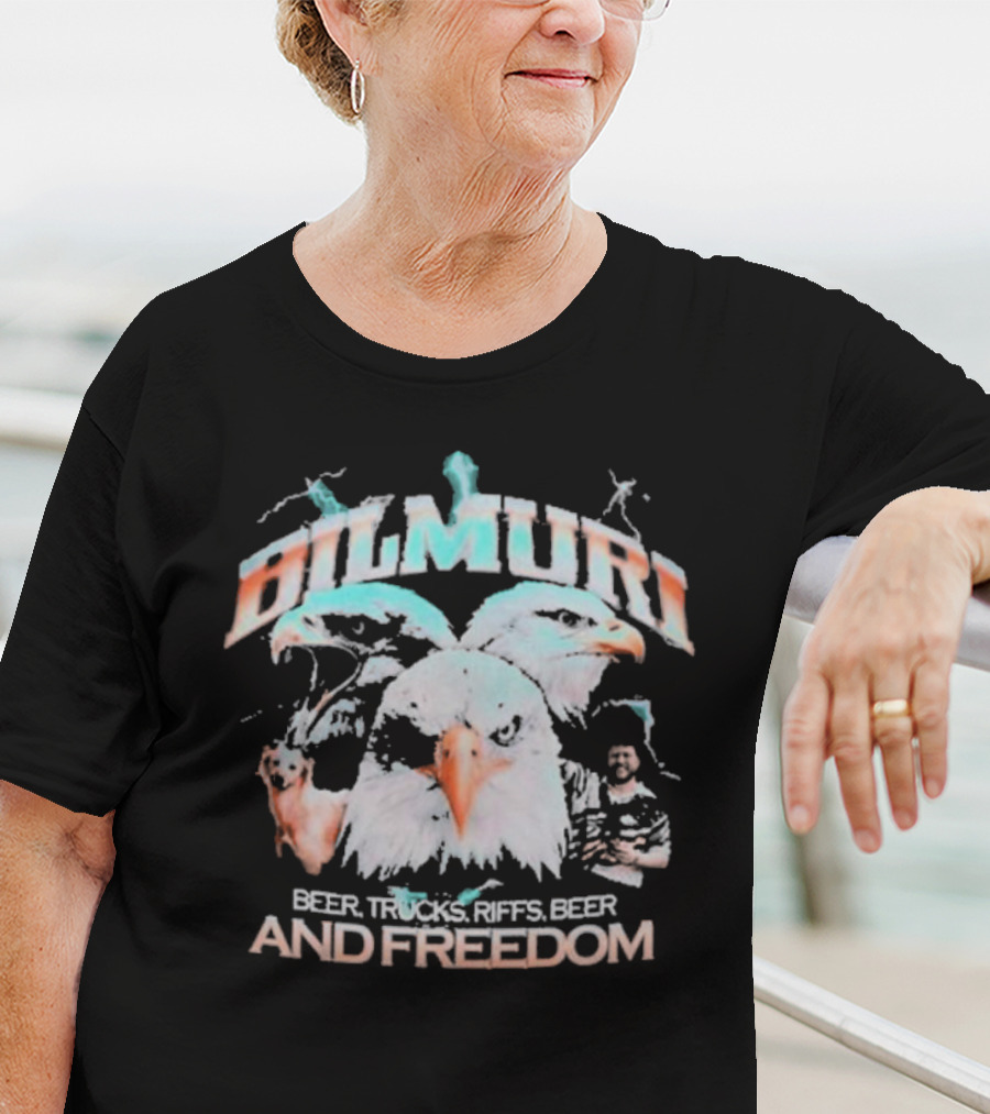 Bilmuri Beer Trucks Riffs And Freedom Eagle T-Shirt
