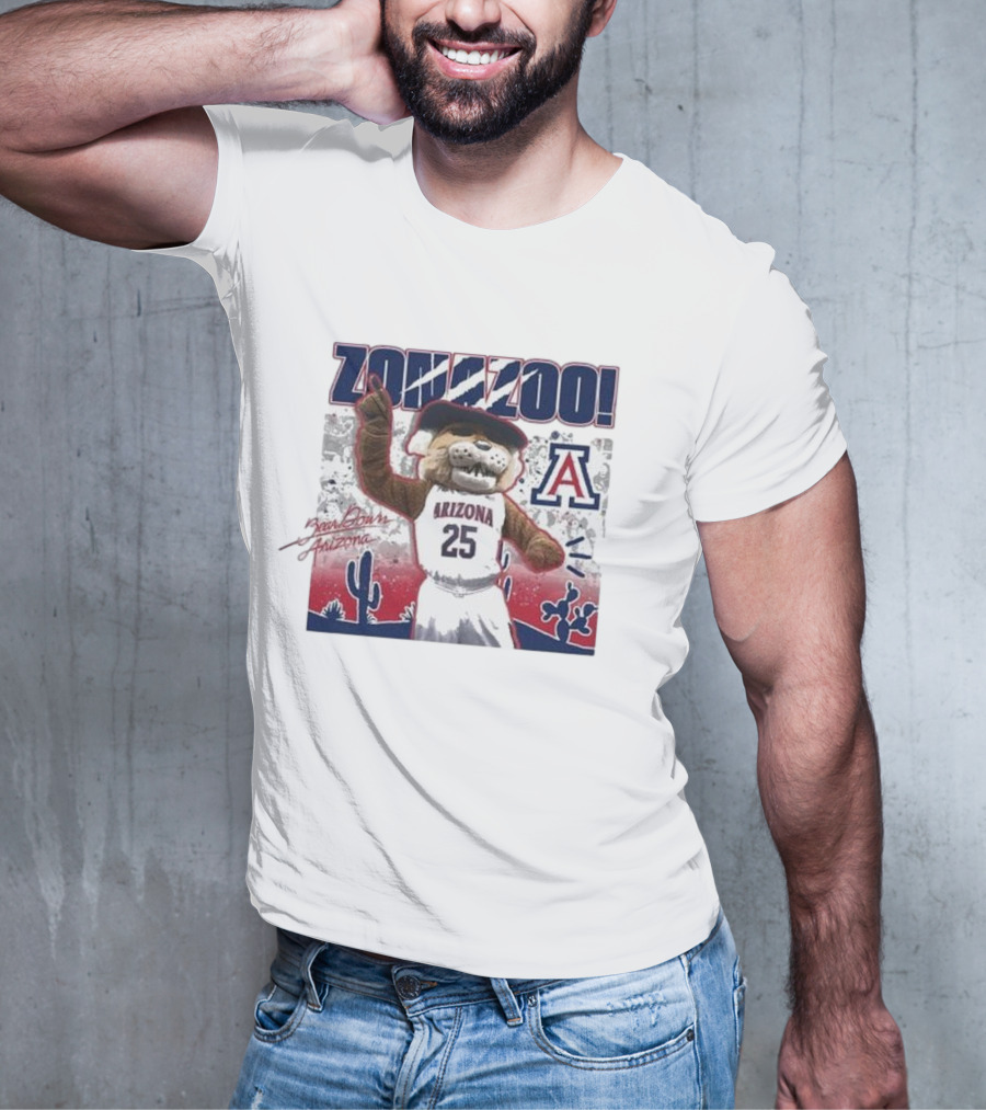 Arizona Wildcats Zona Zoo Wilbur Mascot Desert Scene T-Shirt