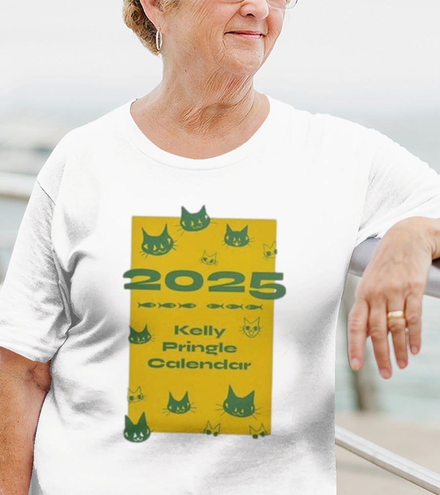 2025 Kelly Pringle Cat Calendar T-Shirt