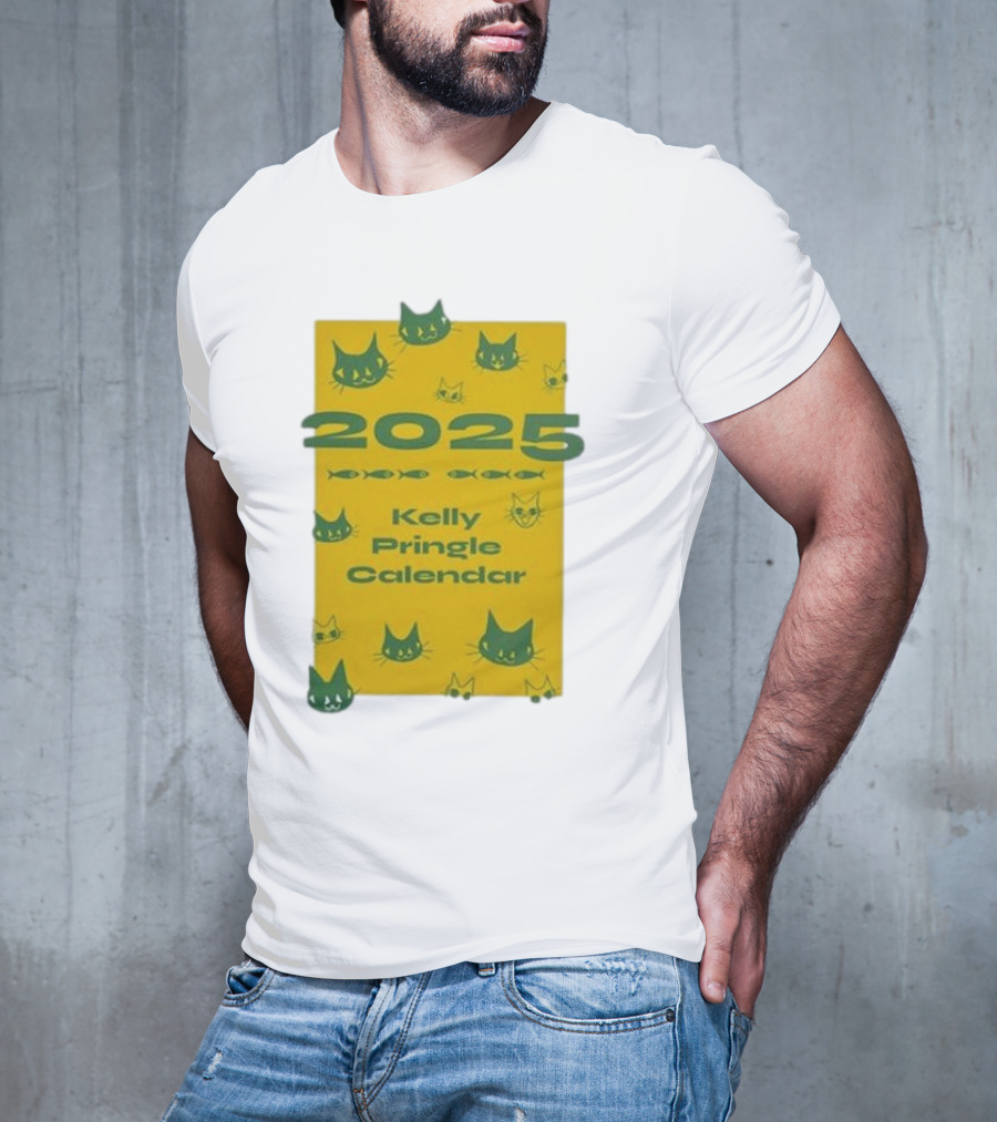 2025 Kelly Pringle Cat Calendar T-Shirt